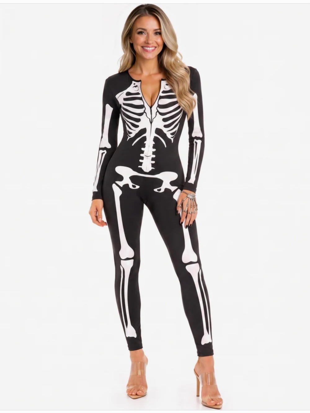 Tipsy Elves Black & White Skeleton Unitard